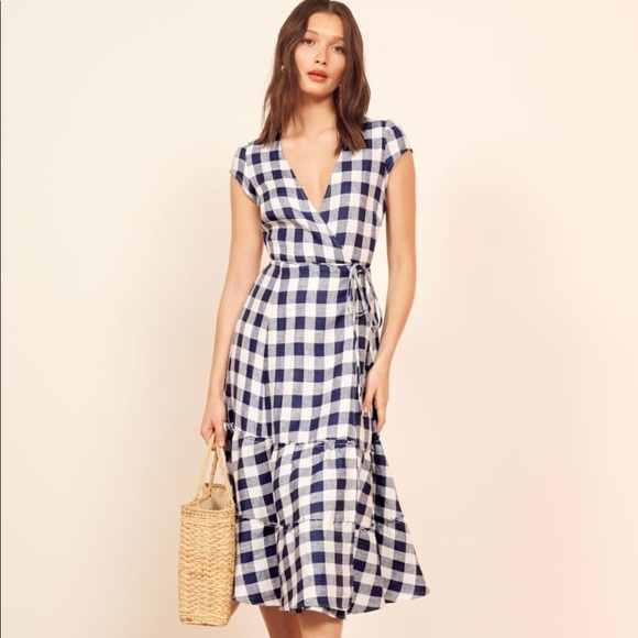 Reformation Calista Dress in Seine - Picture 2 of 8